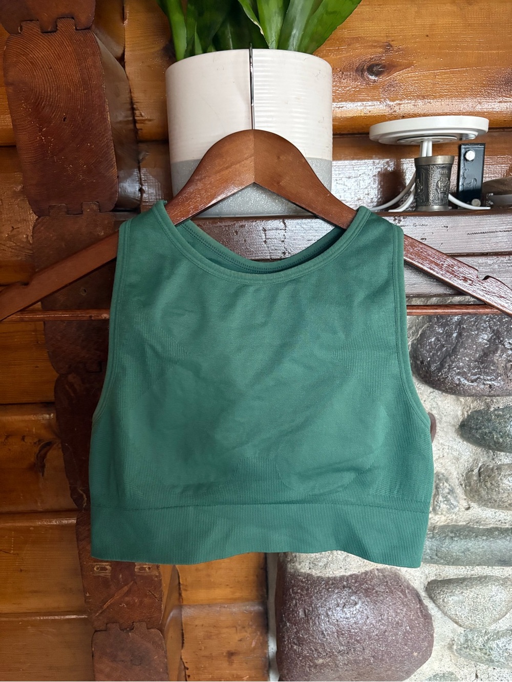 Knix Green Seamless Racerback Longline Sports Bra Crop Top S